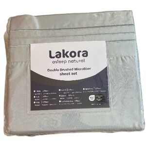 Double Brushed Microfiber Sheet Set - Gray NEW Queen Size